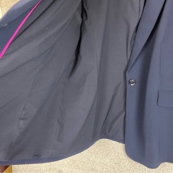 Talbots Jacket Womens 16W Navy Blue Button Lined Blazer Polyester Blend- 4275 - Picture 11 of 12